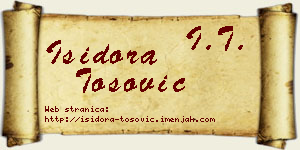 Isidora Tošović vizit kartica